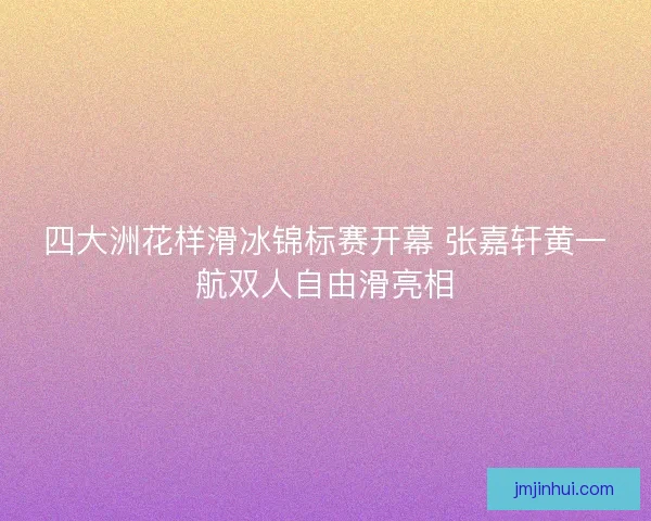 四大洲花样滑冰锦标赛开幕 张嘉轩黄一航双人自由滑亮相